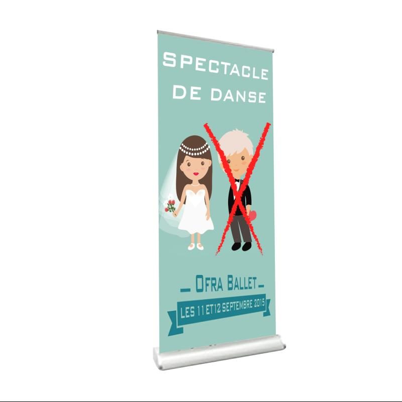 Roll-up publicitaire imprimé pour l'annonce d'un spectacle de danse