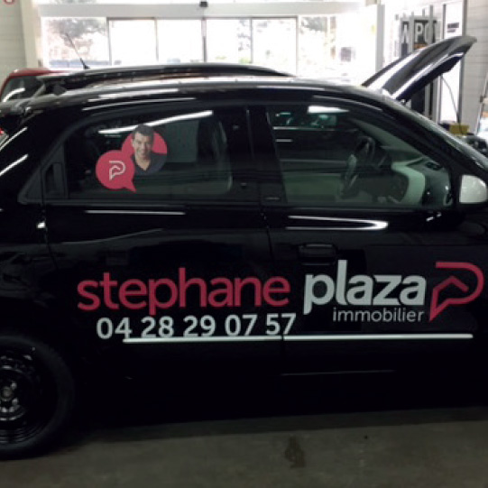 Marquage publicitaire sur véhicule Stephane Plaza Immobilier